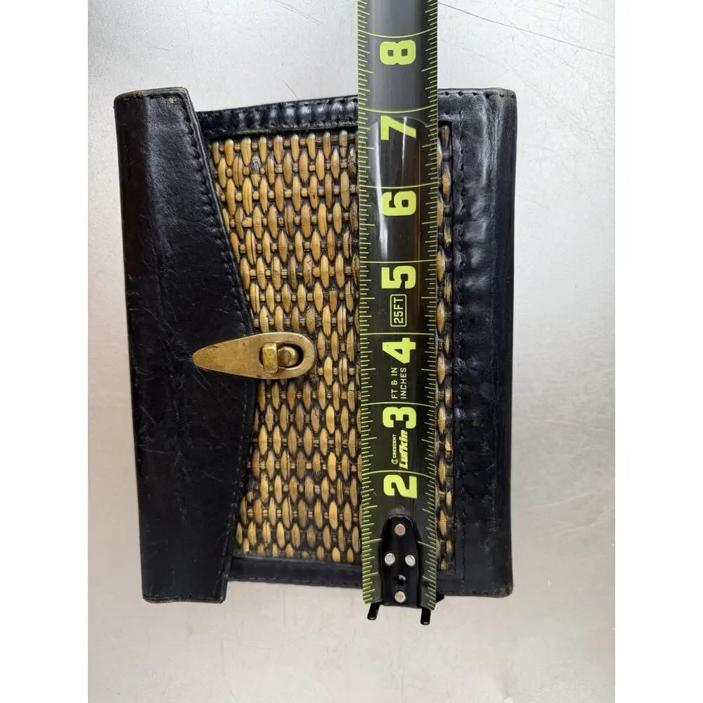 Prizmic & Brill Woven Leather Turnlock Organizer Planner Made Singapore RARE
